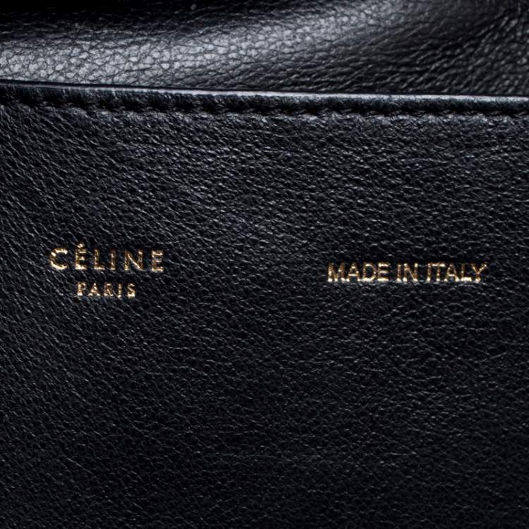 Pre Owned Celine Blue/Black Python and Suede Medium Trapeze Bag
