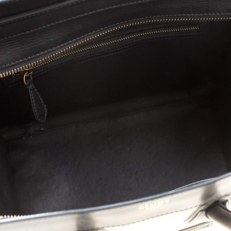 Pre Owned Celine Tri Color Nubuck and Leather Mini Luggage Tote