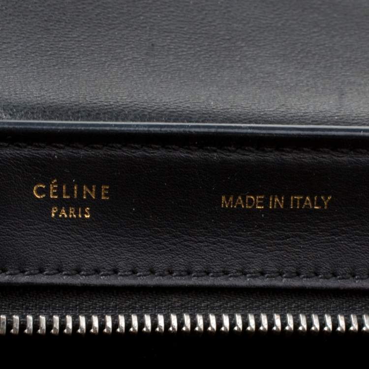 مملوكة مسبقًا Celine Black/Brown Calf Hair and Leather Medium Trapeze Top Handle Bag