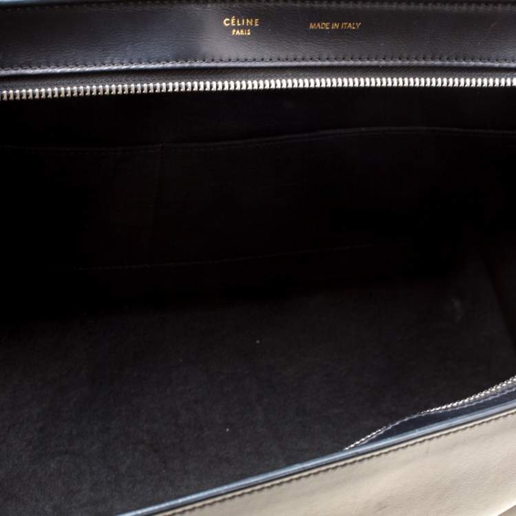 مملوكة مسبقًا Celine Black/Brown Calf Hair and Leather Medium Trapeze Top Handle Bag