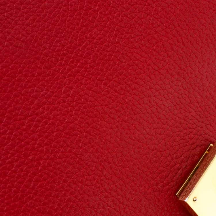 Pre Owned Celine Red Leather and Suede Medium Trapeze Bag