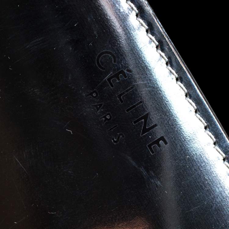 Pre Owned Celine Metallic Silver Leather Medium Classic Box Shoulder Bag