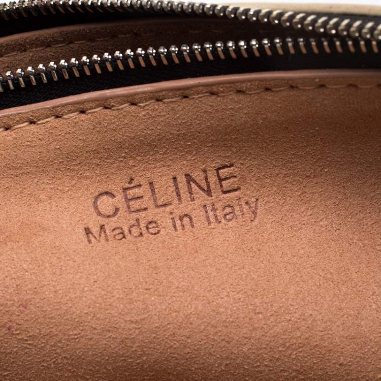 Pre Owned Celine Tri Color Soft Leather Trio Zip Chain Clutch