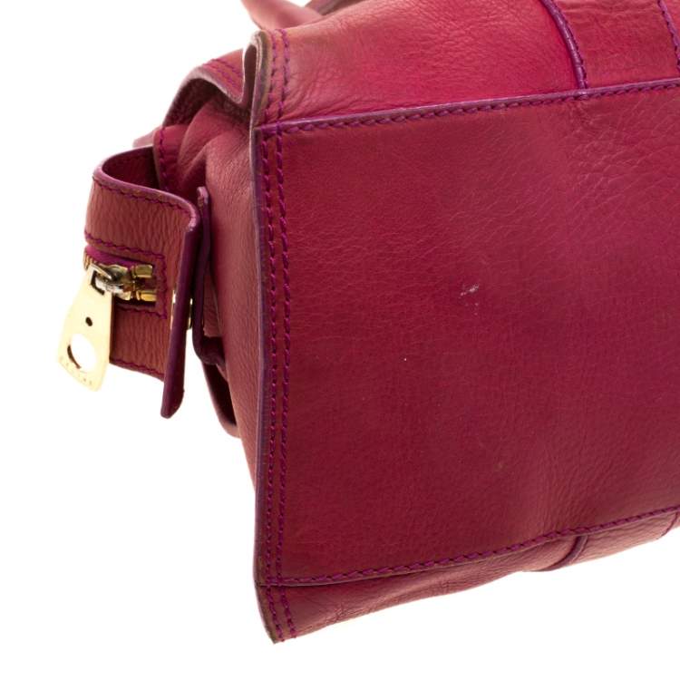 Pre Owned Celine Red Leather Satchel