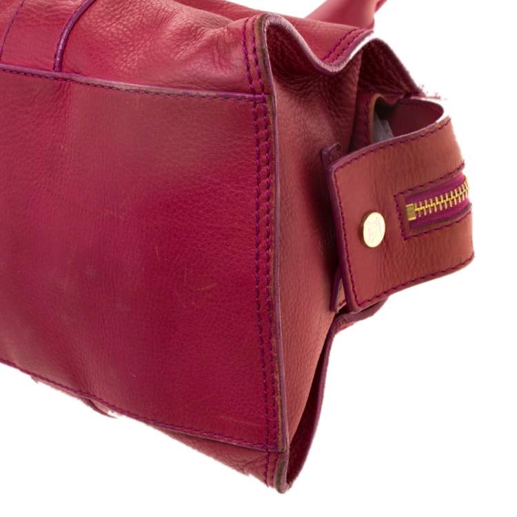 Pre Owned Celine Red Leather Satchel