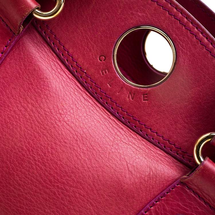 Pre Owned Celine Red Leather Satchel