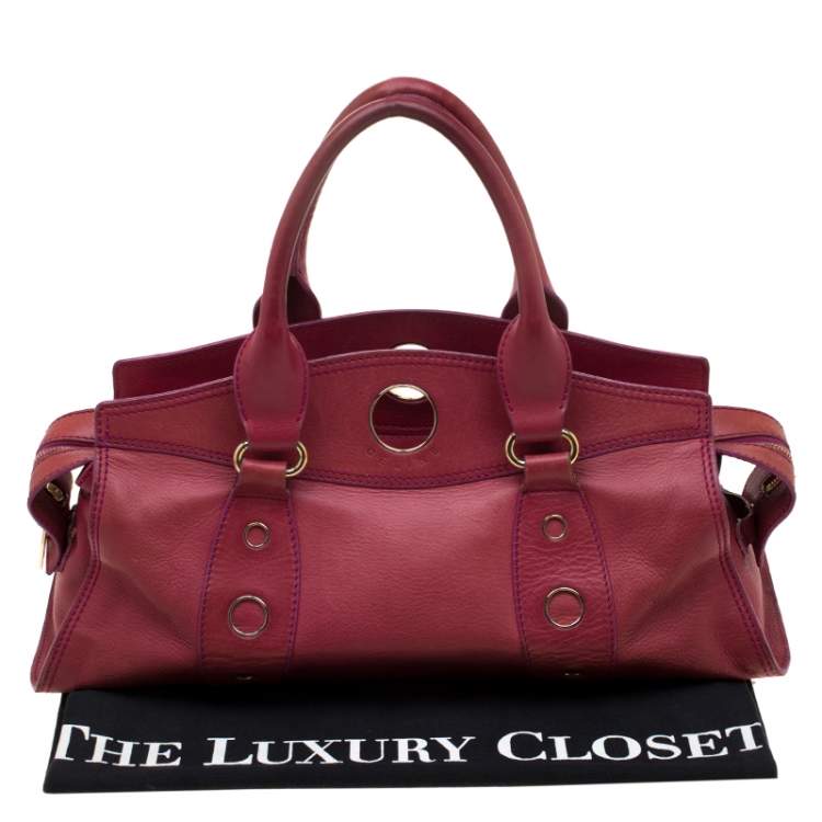 Pre Owned Celine Red Leather Satchel