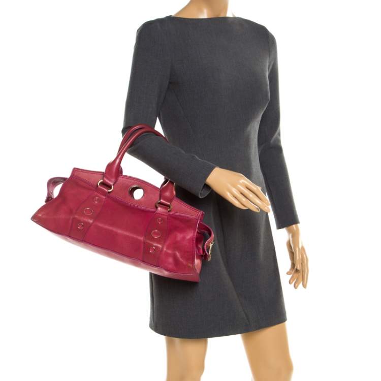 Pre Owned Celine Red Leather Satchel