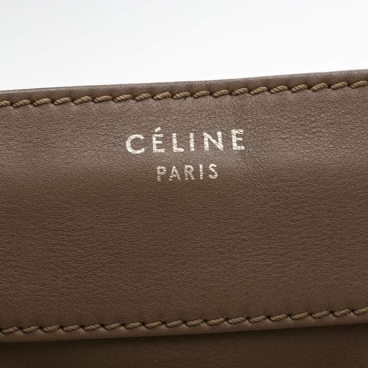 Pre Owned Celine Brown Leather Mini Luggage Tote