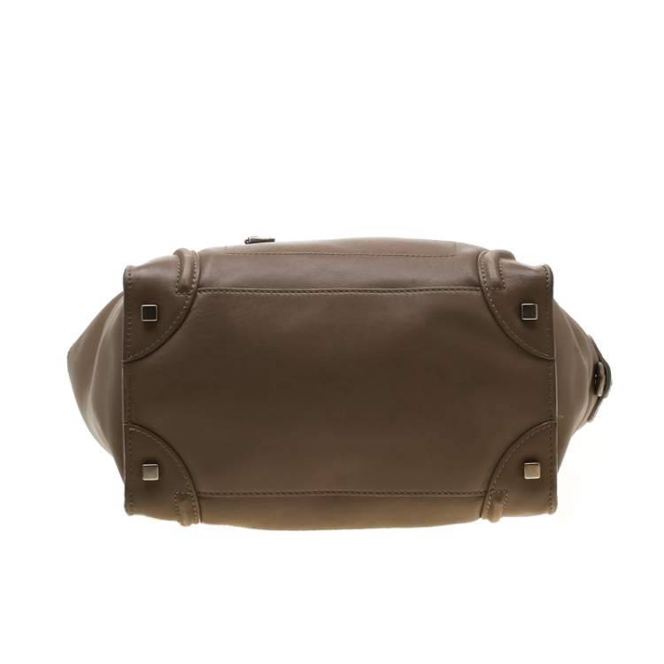 Pre Owned Celine Brown Leather Mini Luggage Tote