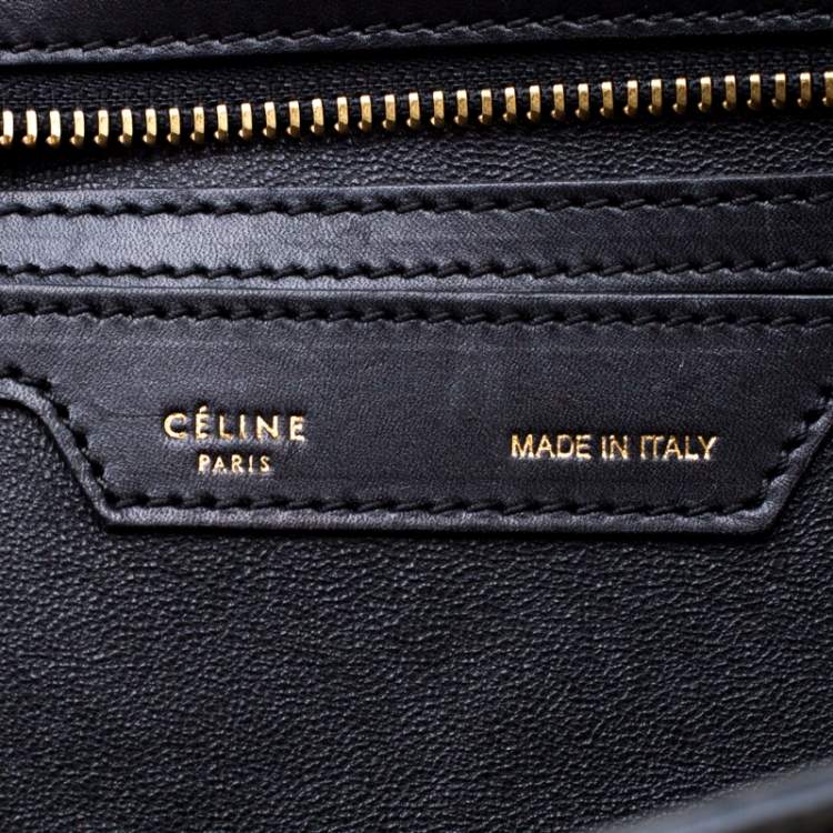 Pre Owned Celine Tri Color Leather and Suede Medium Trapeze Bag