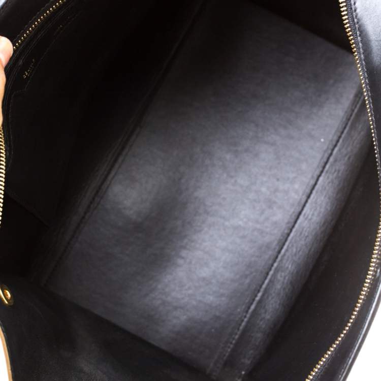 Pre Owned Celine Tri Color Leather and Suede Medium Trapeze Bag