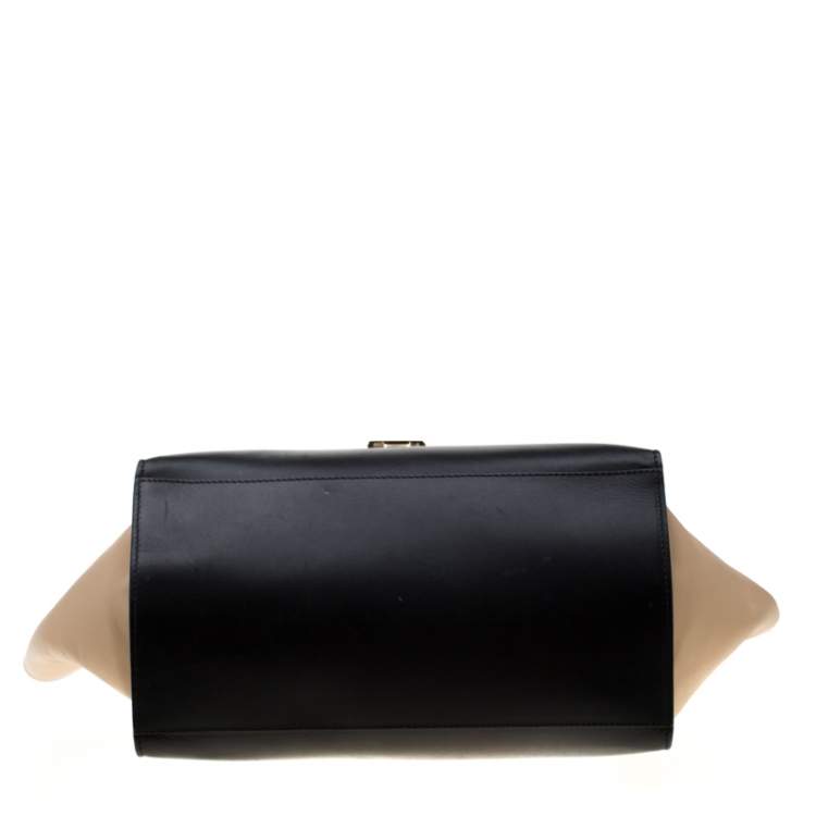 Pre Owned Celine Tri Color Leather and Suede Medium Trapeze Bag