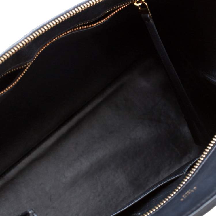 Pre Owned Celine Black/Beige Python and Leather Medium Edge Bag