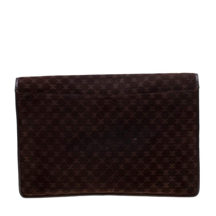 Pre Owned Celine Brown Suede and Leather Clutch