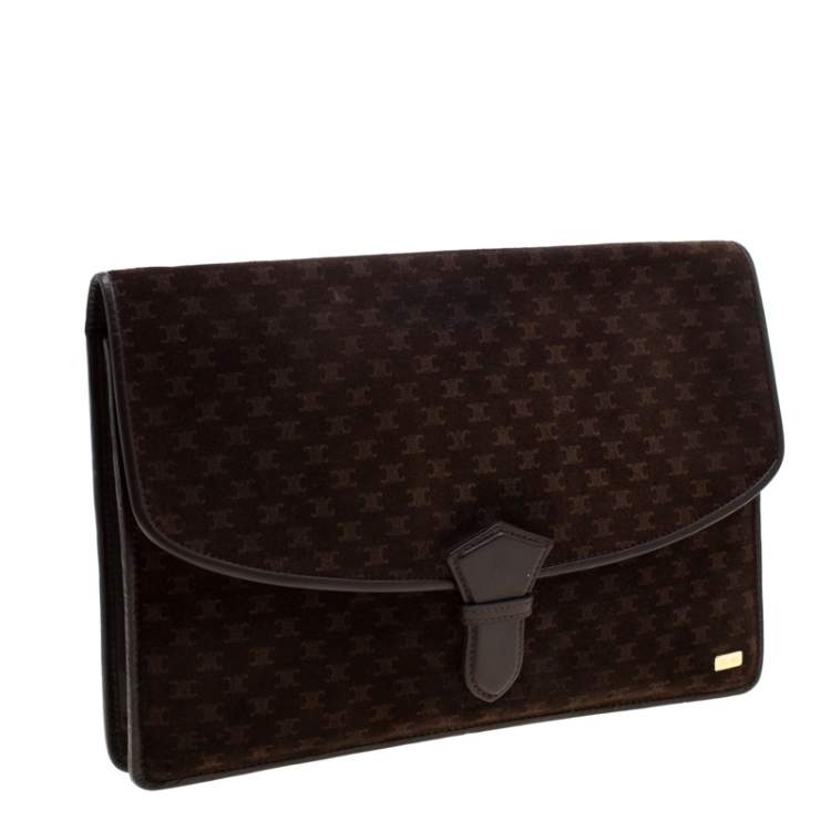 Pre Owned Celine Brown Suede and Leather Clutch