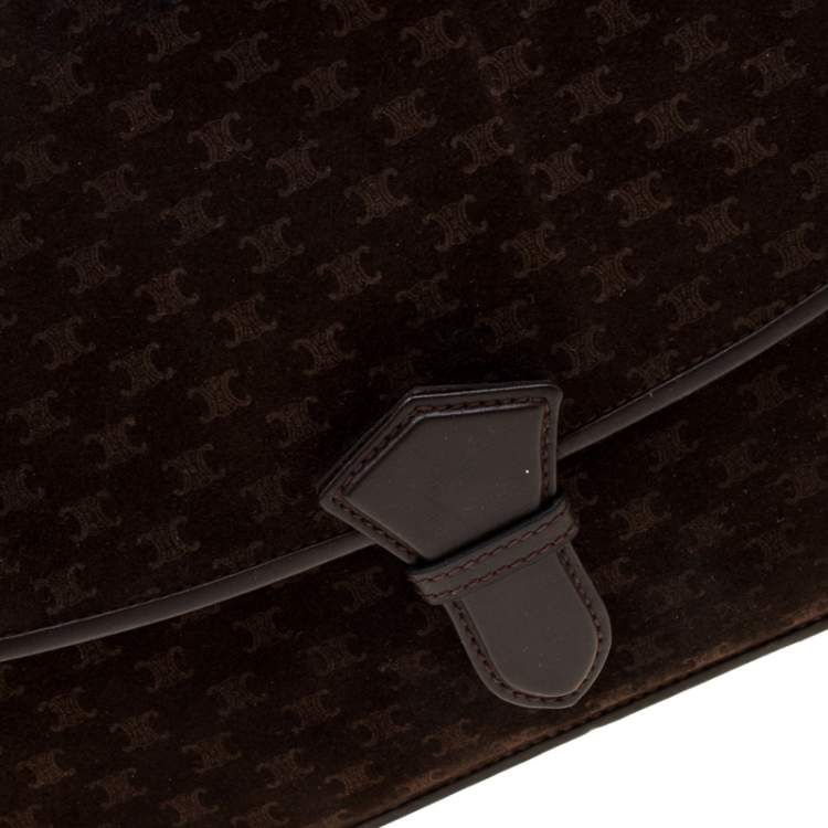 Pre Owned Celine Brown Suede and Leather Clutch