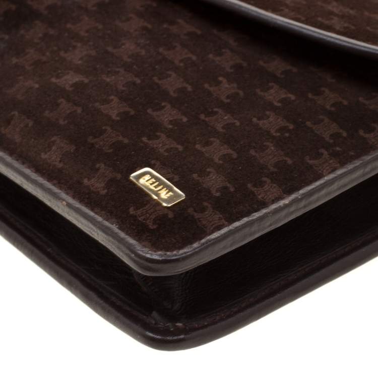 Pre Owned Celine Brown Suede and Leather Clutch