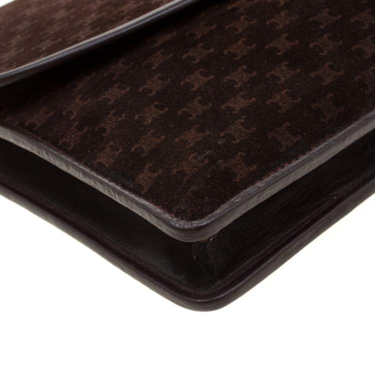 Pre Owned Celine Brown Suede and Leather Clutch