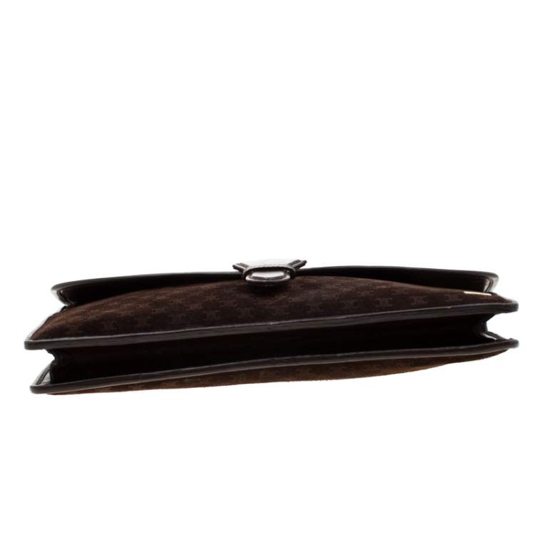 Pre Owned Celine Brown Suede and Leather Clutch