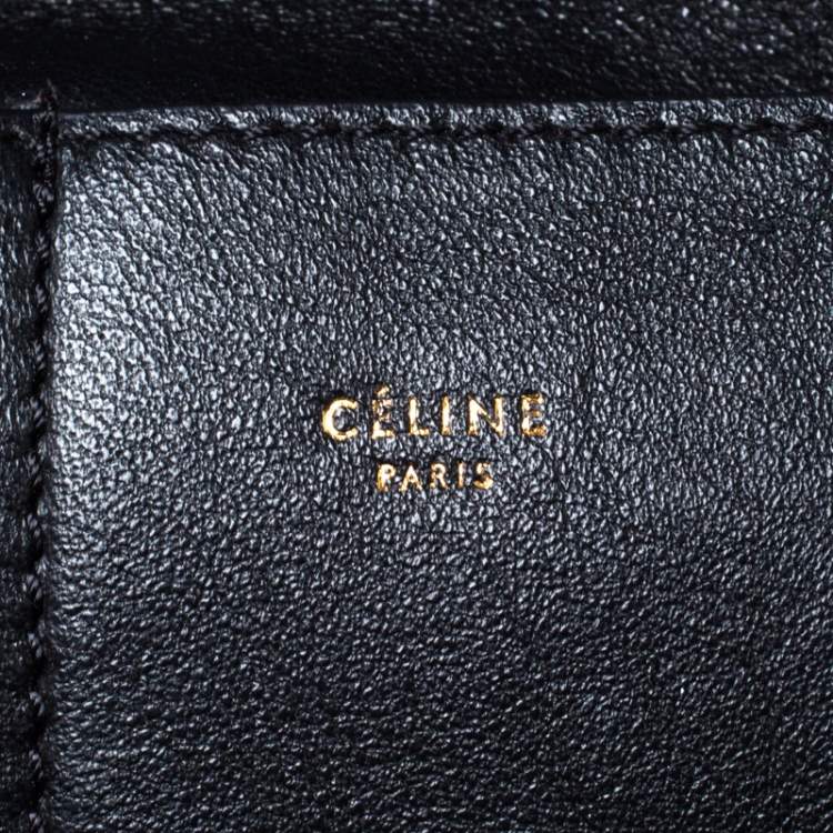 Pre Owned Celine Blue Python and Suede Medium Trapeze Bag