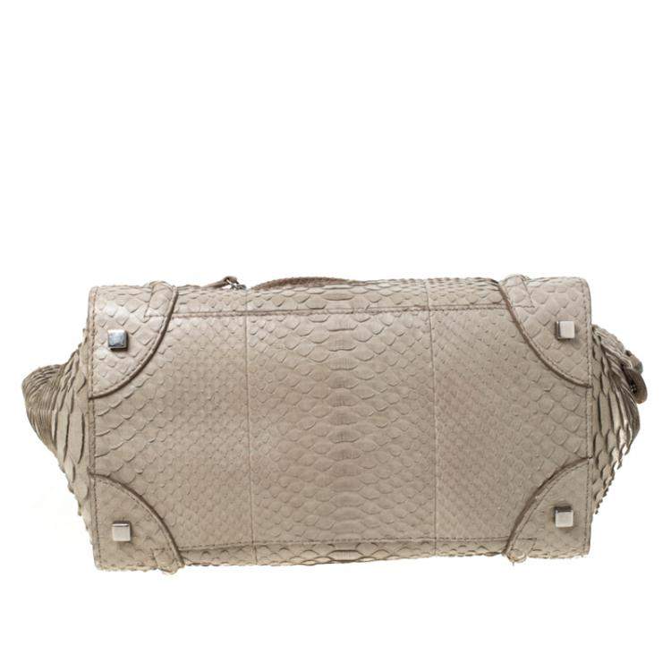 مملوكة مسبقًا Celine Grey Python Mini Luggage Tote