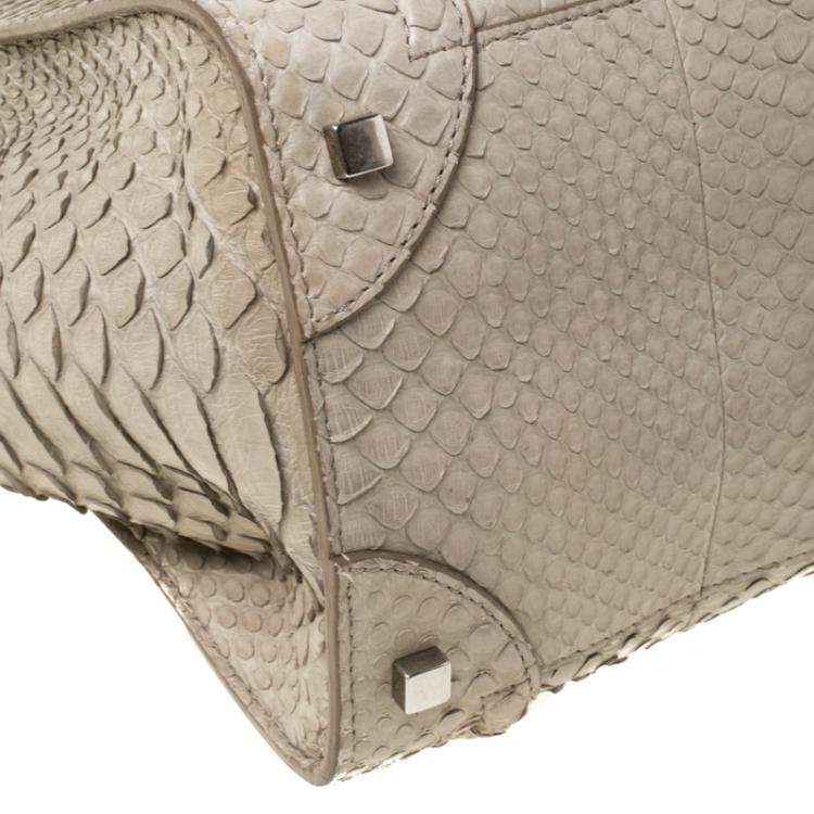 مملوكة مسبقًا Celine Grey Python Mini Luggage Tote