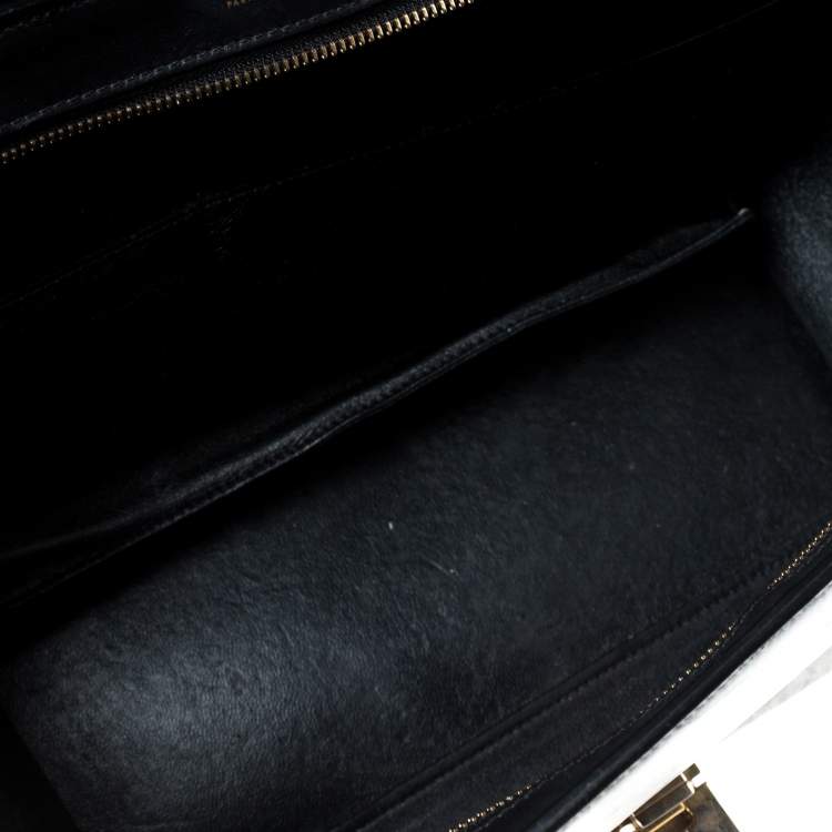 Pre Owned Celine Tri Color Leather Medium Trapeze Top Handle Bag