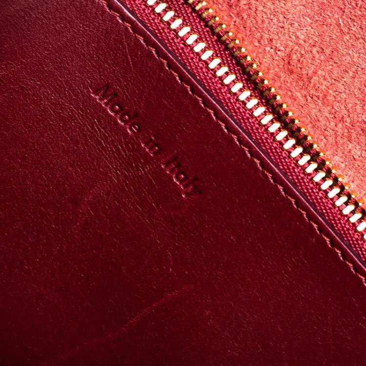 Pre Owned Celine Red Calfskin Leather Blade Flap Bag