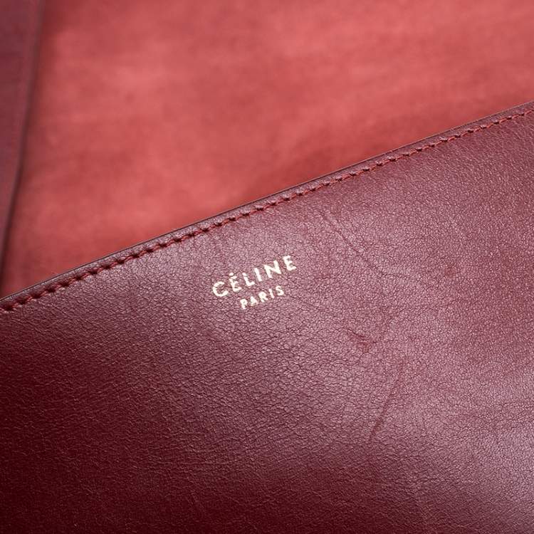 Pre Owned Celine Red Calfskin Leather Blade Flap Bag