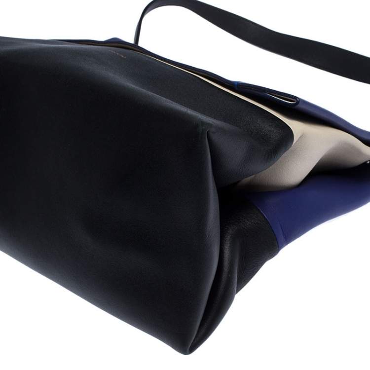 Pre Owned Celine Tri Color Leather All Soft Shoulder Bag