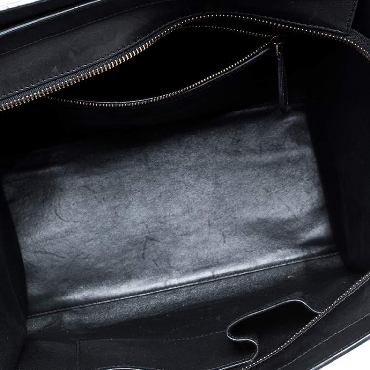 Pre Owned Celine Tri Color Nubuck and Leather Mini Luggage Tote