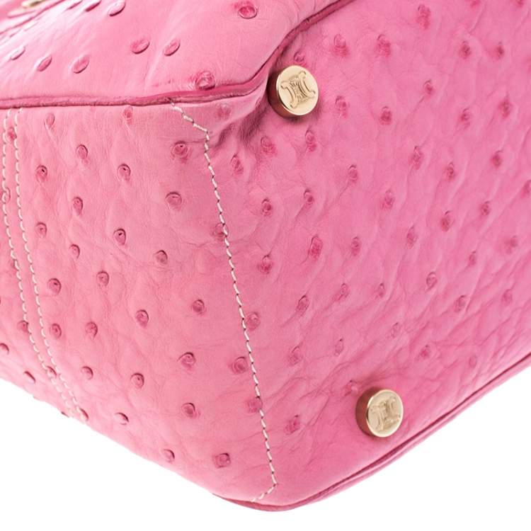 Pre Owned Celine Pink Ostrich Boogie Tote