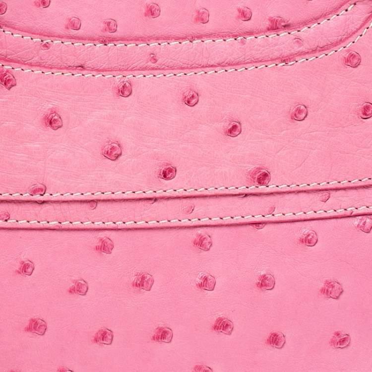 Pre Owned Celine Pink Ostrich Boogie Tote