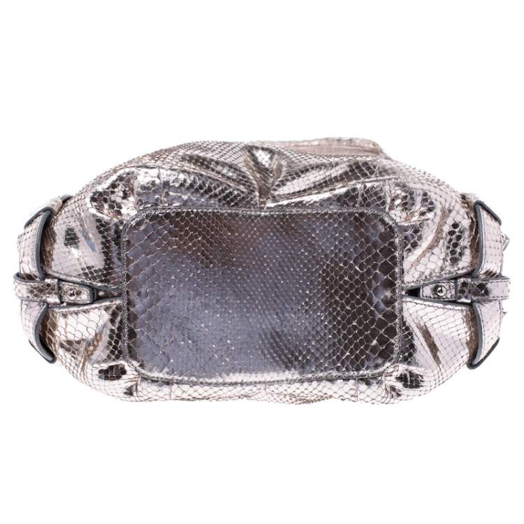 Pre Owned Celine Metallic Snakeskin Bittersweet Hobo