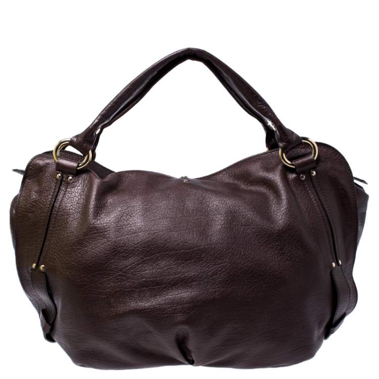 Pre Owned Celine Brown Leather Bittersweet Hobo