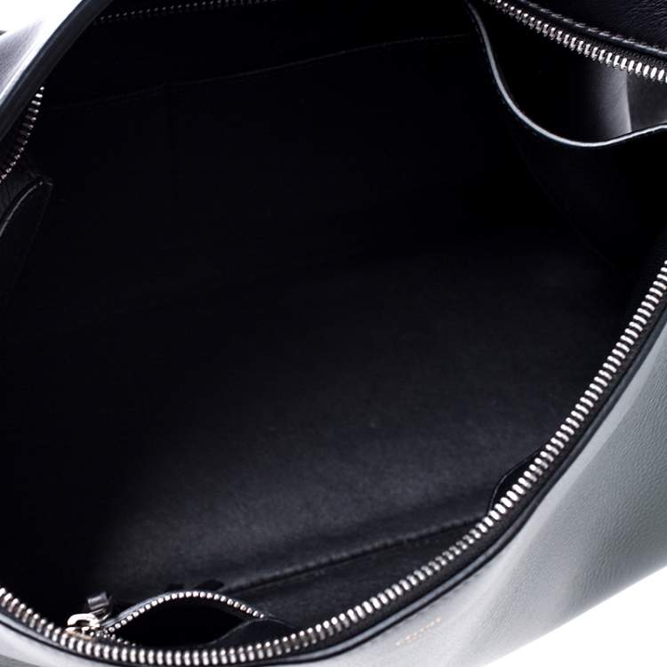 Pre Owned Celine Black/Grey Leather Medium Edge Top Handle Bag