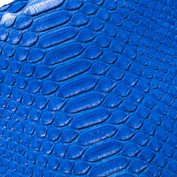 مملوكة مسبقًا Celine Blue Python and Suede Medium Trapeze Top Handle Bag