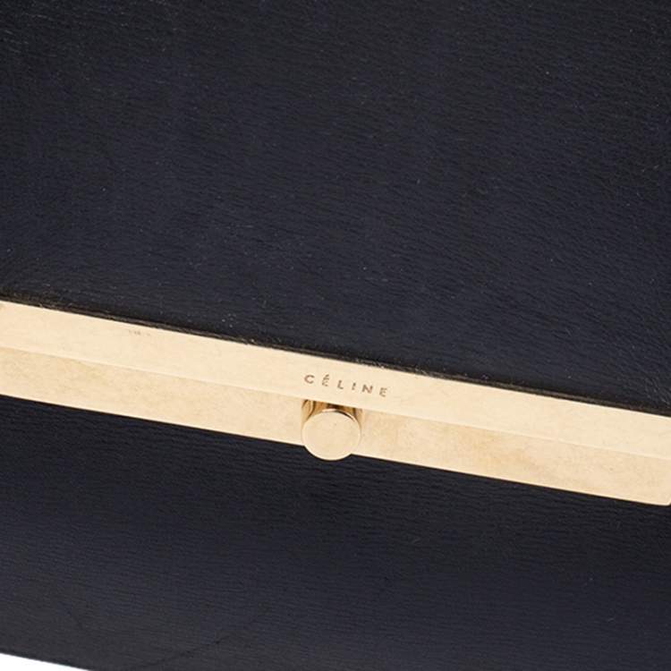 Pre Owned Celine Black Calfskin Leather Blade Flap Bag