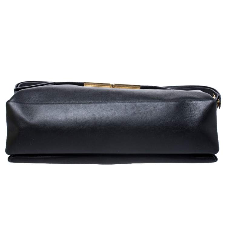 Pre Owned Celine Black Calfskin Leather Blade Flap Bag