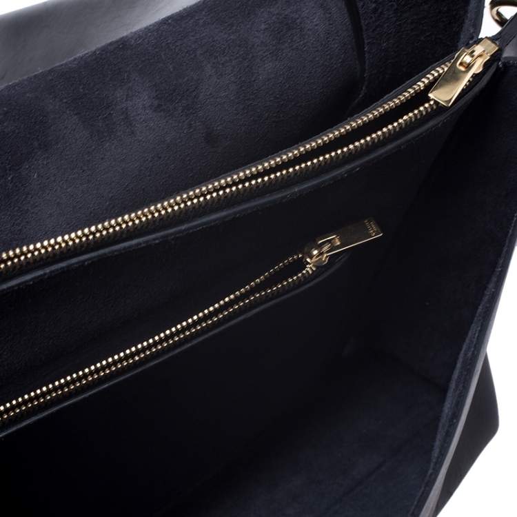 Pre Owned Celine Black Calfskin Leather Blade Flap Bag