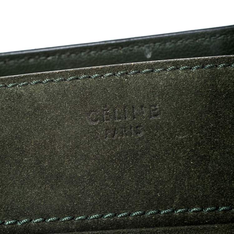 Pre Owned Celine Green Suede Medium Phantom Luggage Tote 