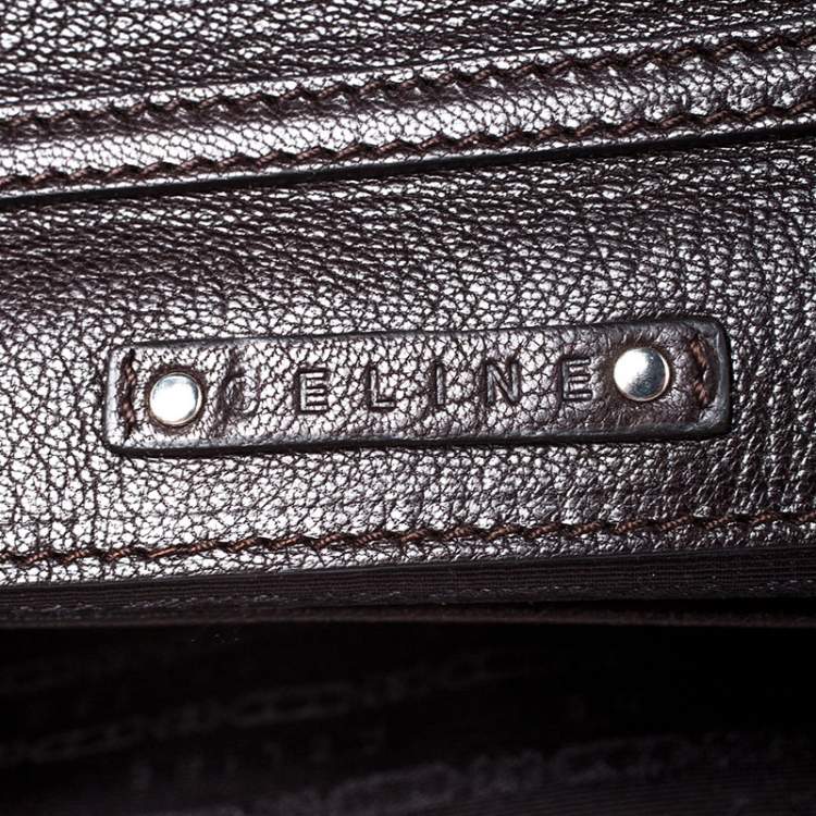 Pre Owned Celine Beige Python Chain Flap Shoulder Bag