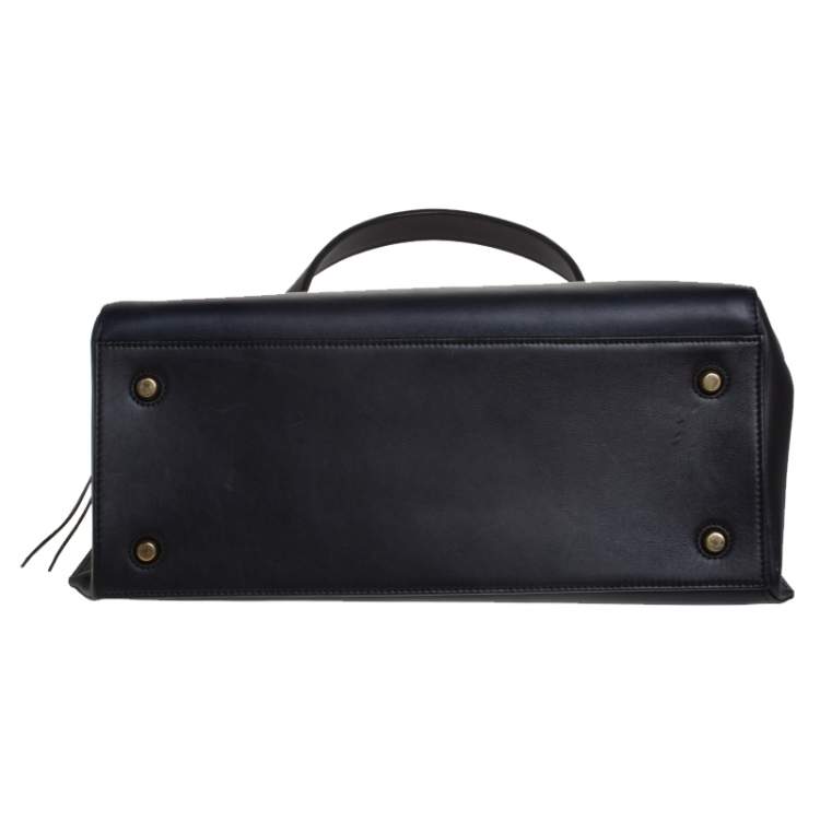 Pre Owned Celine Navy Blue/Black Leather Large Edge Bag