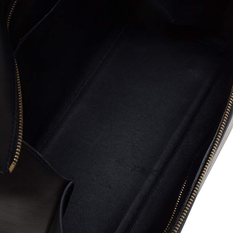 Pre Owned Celine Navy Blue/Black Leather Large Edge Bag