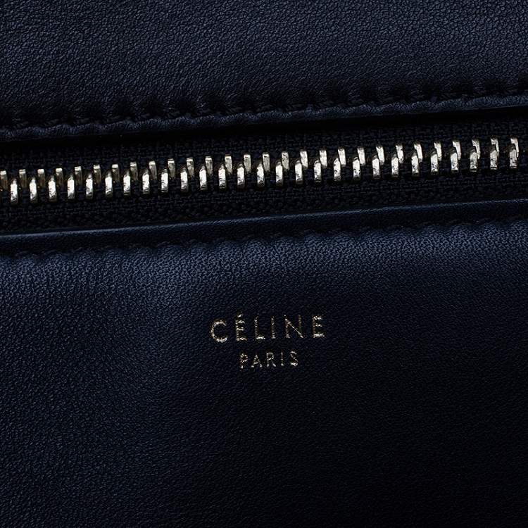 Pre Owned Celine Navy Blue/Black Leather Large Edge Bag