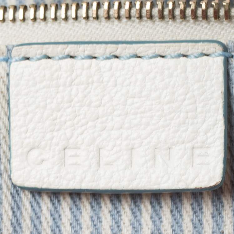 مملوكة مسبقًا Celine Blue/White Monogram Canvas and Leather Satchel