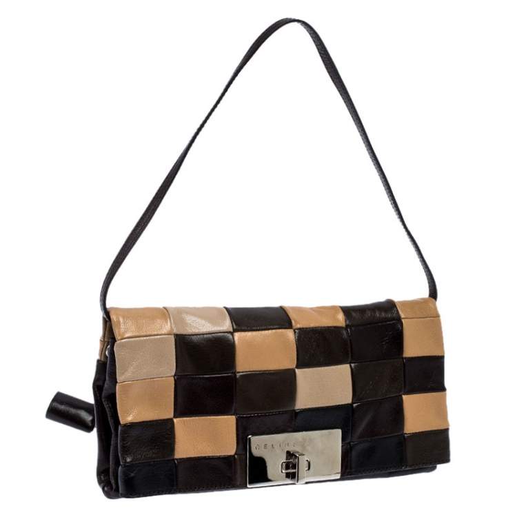 Pre Owned Celine Multicolor Leather Watch Me Dance Clutch Bag