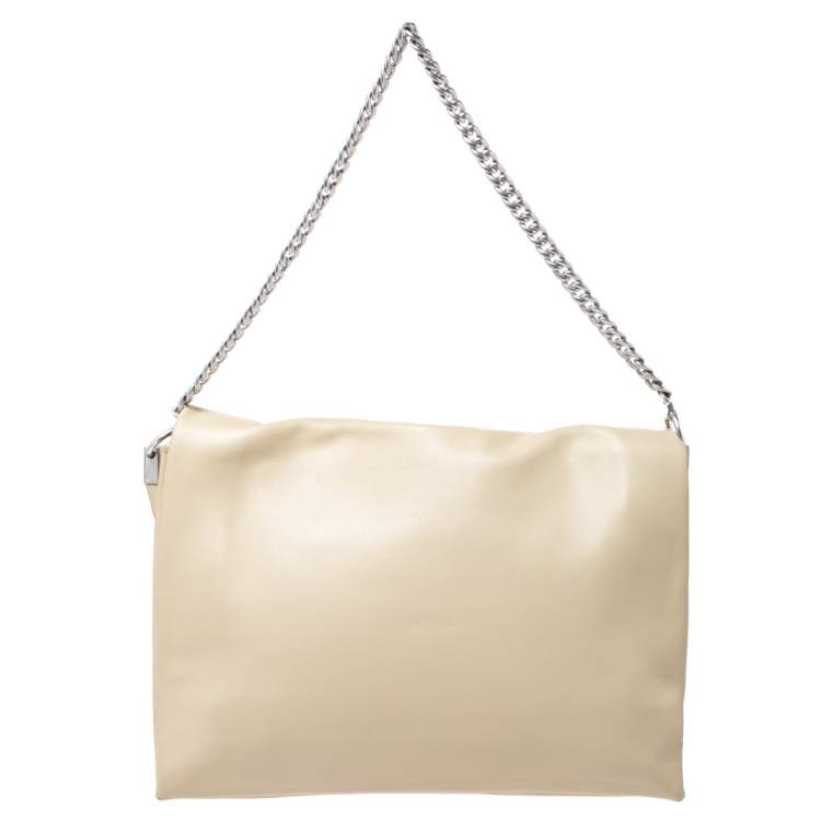 Pre Owned Celine Nude Leather Blade Chain Shoulder Bag