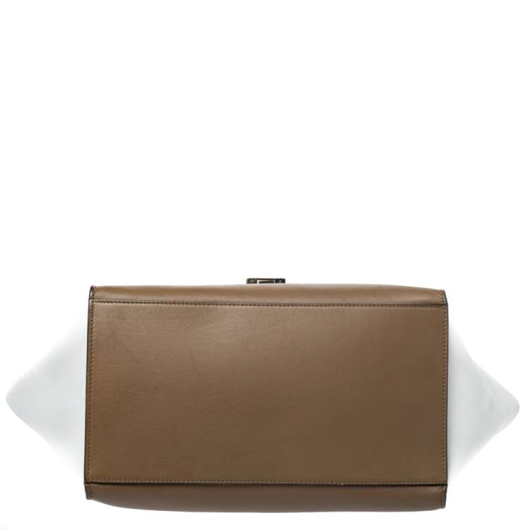 Pre Owned Celine Tricolor Leather and Suede Medium Trapeze Bag